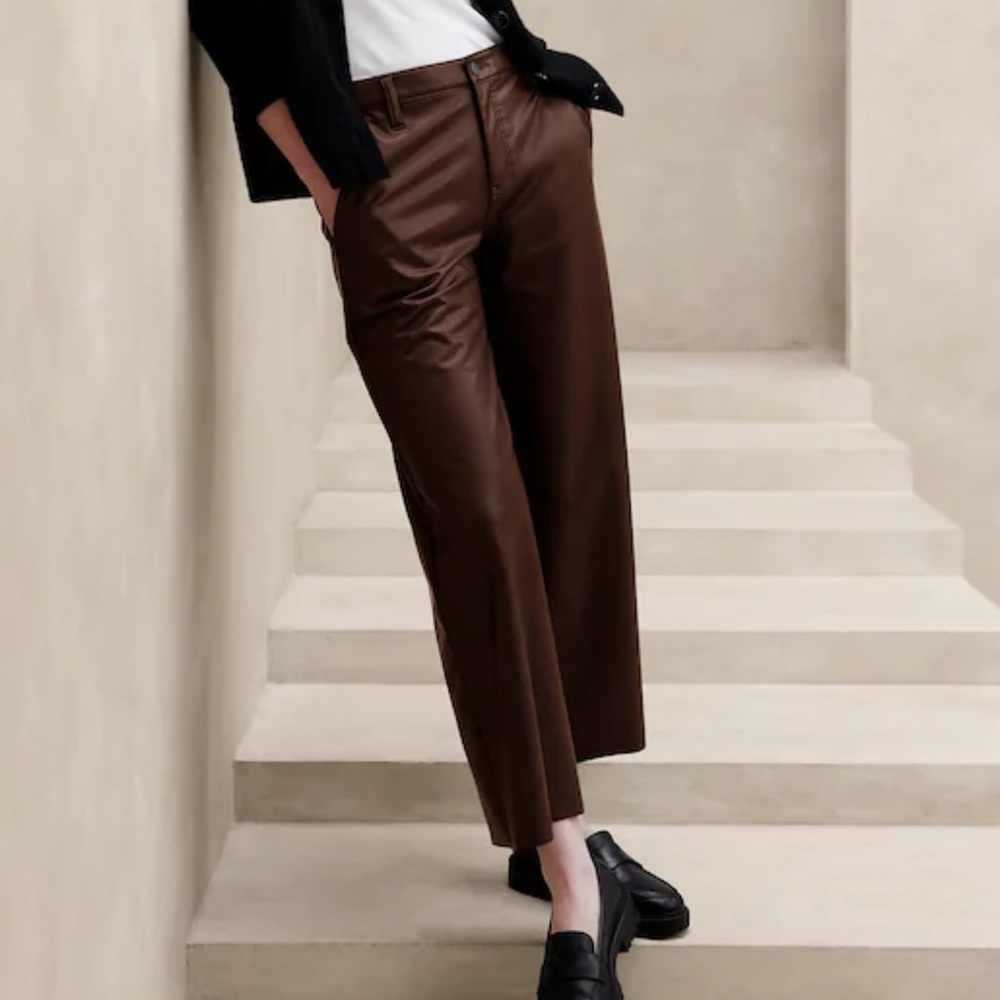 Banana Republic Brown vegan leather pant (factory)